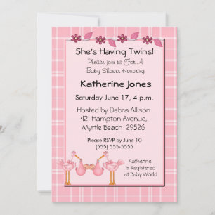 Invitation Douche Twin Girls