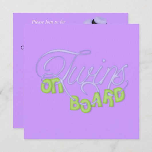 Invitation douche Twins-On-Board (Devant / Derrière)