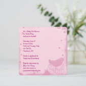 Invitation Douche vintage bébé fille (Debout devant)