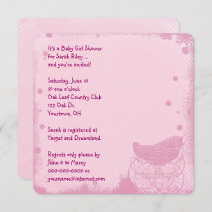 Invitation Douche vintage bébé fille