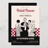 Invitation Douche Vintage classique pour filles (Devant / Derrière)