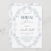 Invitation Douche vintage fleurie (Devant / Derrière)