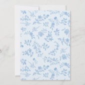 Invitation Douche vintage fleurie bleue (Dos)