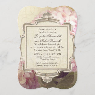 Invitation Douche vintage parisienne de couples de manoir