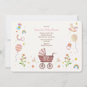 Invitation Douche vintage pour bébé (Devant)