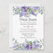 Invitation Douche Virtuelle de Succulentes d'Eucalyptus Tropi (Devant)