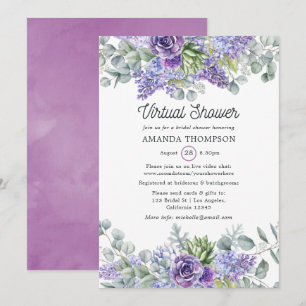 Invitation Douche Virtuelle de Succulentes d'Eucalyptus Tropi