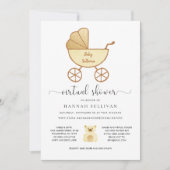 Invitation Douche virtuelle en ligne | Retro Carriage Or jaun (Devant)