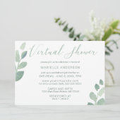 Invitation Douche virtuelle Eucalyptus Aquarelle Verdure (Debout devant)