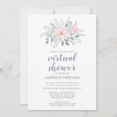 Invitation Douche virtuelle florale (Devant)