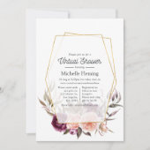 Invitation Douche virtuelle géométrique florale (Devant)