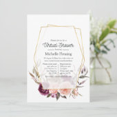 Invitation Douche virtuelle géométrique florale (Debout devant)
