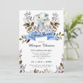 Invitation douche virtuelle nouveaux plans baby shower bleu é (Debout devant)