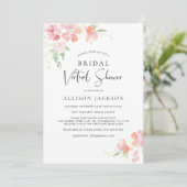 Invitation Douche virtuelle nuptiale couleur or rose (Debout devant)