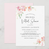 Invitation Douche virtuelle nuptiale couleur or rose (Devant / Derrière)