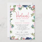 Invitation douche virtuelle par courrier douche à nage fleuri (Devant)