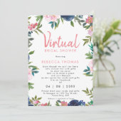 Invitation douche virtuelle par courrier douche à nage fleuri (Debout devant)