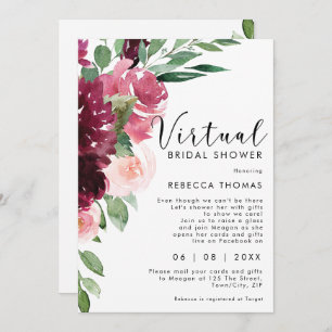 Invitation douche virtuelle par le courrier florals douche nu