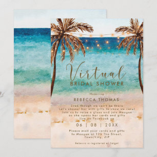 Invitation douche virtuelle par mail beach nuptiale