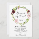 Invitation douche virtuelle par mail fleurie douche nuptiale (Devant)