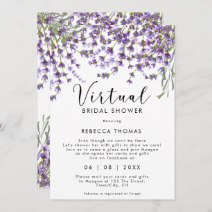 Invitation douche virtuelle par mail lavender nuptiale