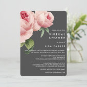 Invitation Douche virtuelle rose vintage (Debout devant)