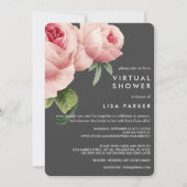 Invitation Douche virtuelle rose vintage (Devant)