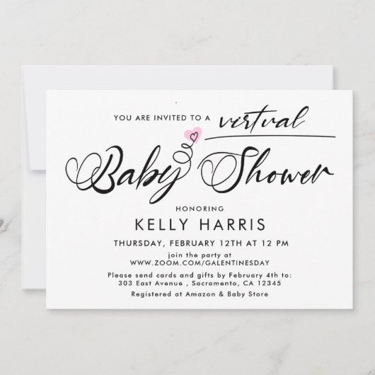 Invitation Douche virtuelle simple pour bébés (Devant)