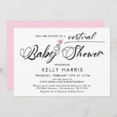 Invitation Douche virtuelle simple pour bébés (Devant / Derrière)