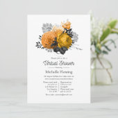 Invitation Douche virtuelle vintage Halloween Floral (Debout devant)