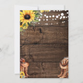 Invitation Douche Western Couples Tournesol (Dos)
