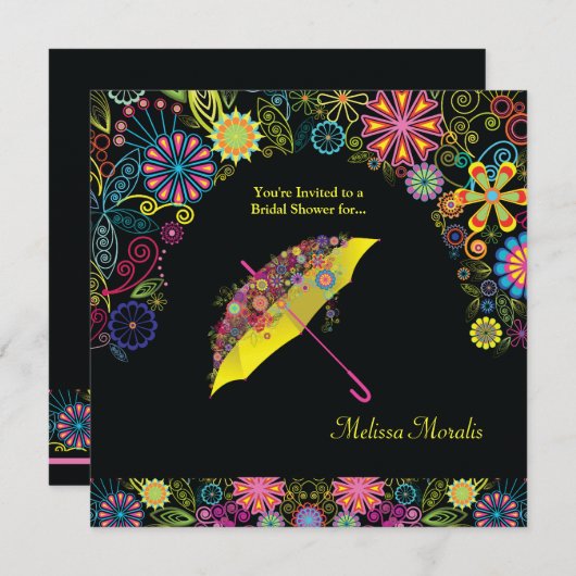 Invitation Douches d'invitation d'éclat (Devant / Derrière)