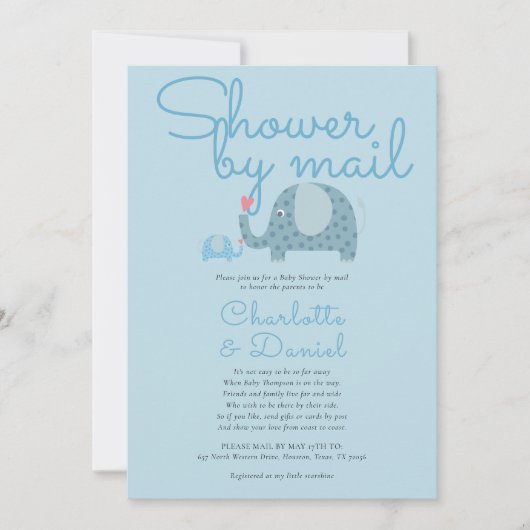 Invitation Douchez par la poste Sprinkle de longue distance (Devant)