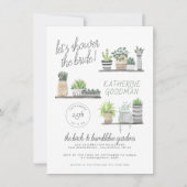 Invitation Douchons l'épouse | Boho Houseplants modernes (Devant)