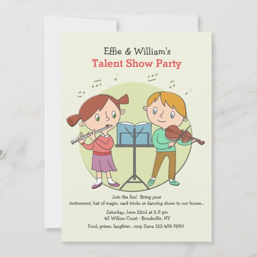 Invitation douée d'enfants (Devant)