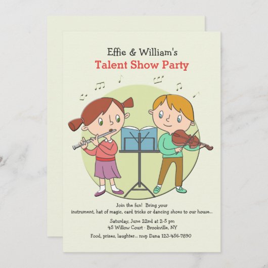 Invitation douée d'enfants (Devant / Derrière)