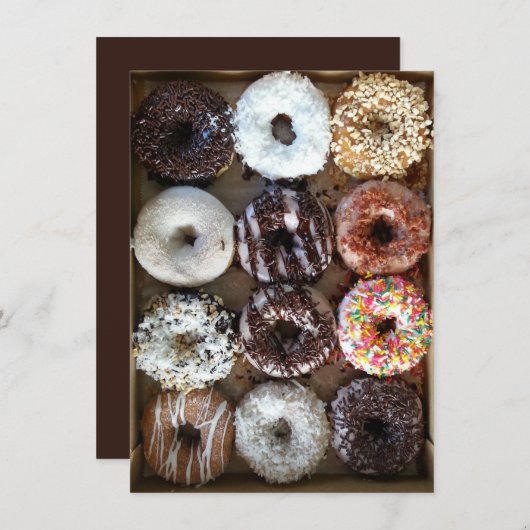 Invitation Doughnut Donuts Party (Devant / Derrière)