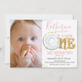 Invitation Doughnut One Sweet 1st Birthday Party Photo (Devant)