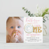 Invitation Doughnut One Sweet 1st Birthday Party Photo (Debout devant)