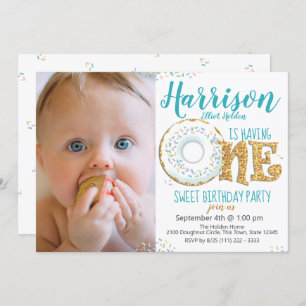 Invitation Doughnut One Sweet 1st Birthday Party Photo