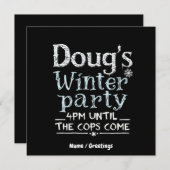 Invitation Doug's Winter Party, 15 février, 16PM Funny (Devant / Derrière)