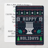 Invitation Douleur moche Noël Joyeux Joyeux Vacances Dreidels (Devant / Derrière)