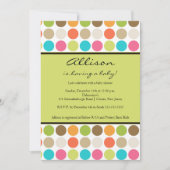 Invitation DOULEURS VERT Bébé ou douche pour garçon (Devant)