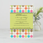 Invitation DOULEURS VERT Bébé ou douche pour garçon (Debout devant)