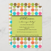 Invitation DOULEURS VERT Bébé ou douche pour garçon (Devant / Derrière)