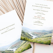 Invitation DOURO Valley Portugal Mariage Aquarelle Paysage