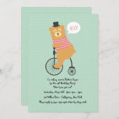 Invitation d'ours à vélo (Devant / Derrière)