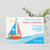 Invitation d'ours à voile nautique (Debout devant)