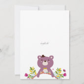 Invitation d'ours d'anniversaire (Dos)