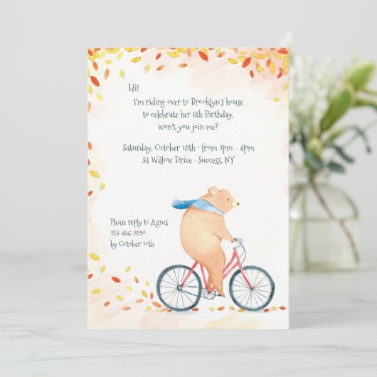 Invitation d'ours d'automne (Debout devant)